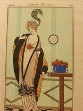 Top Pochoir  Art Deco Costumes Parisiens Mode 1913
