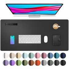 Schreibtischunterlage und Mauspad aus Kunstleder mit rutschfester Wildlederrü...