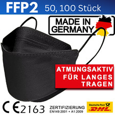 FFP2 Maske Schwarz BUNT Farbig Fischform Masken 50er / 100er x Stück EU CE