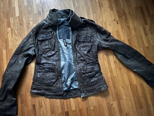 Superdry lederjacke megan - lederjacke,