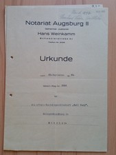 Original Dokument Notarurkunde