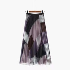 Damen Kariert Patchwork Rock