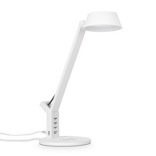 HOFSTEIN Diano Tischlampe Tischleuchte Wohnzimmer dimmbar aus Kunststoff in Weiß