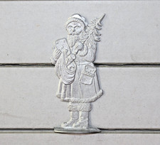Zinnflachfiguren: Weihnachtsmann mit Geschenken , 90mm