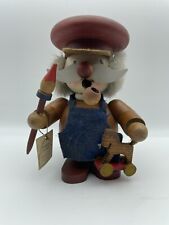 Vintage Christian Ulbricht German Smoking Man Holzkunst Hand Made Painter