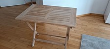 Massiver Teak-Holz Tisch unbehandelt, klappbar B 90, T 60, H 76cm