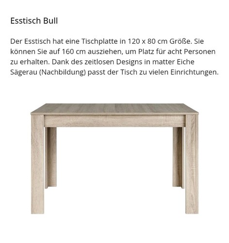 Esstisch ausziehbar 120 - esstisch,