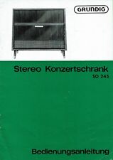 Bedienungsanleitung Grundig Stereo Konzertschrank SO 245