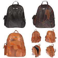 Großer echt Leder Damen Rucksack Tasche City Bag Schultertasche Freizeitrucksack