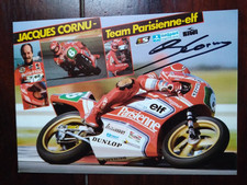 Autogrammkarte von Motorradrennfahrer Jacques Cornu Schweiz handsigniert