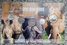 Big Five Prestige Set 5 Münzen kompl. Afrika Leopard Nashorn Büffel Löwe Elefant