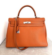 Hermes Kelly 35 Orange Togo Handtasche 