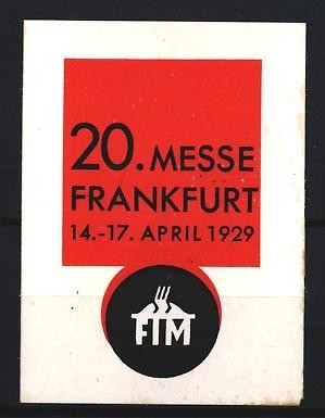 Reklamemarke frankfurt 20 - reklamemarke, frankfurt,