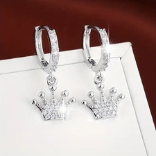👑 Ohrringe Damen Krone Gold
