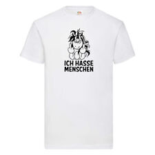 Ich hasse Menschen | Einhorn | Stinkefinger T-Shirt Weiß