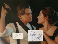 LEONARDO DI CAPRIO & KATE WINSLET signiert 16x12 Foto Display TITANIC COA