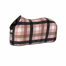 Eskadron Platinum Abschwitzdecke " FLEECE CHECK ", soft rouge-white-black-smoky