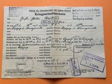 alter Kriegsurlaubsschein 2./Gren. Ers. Ausb. Btl. 11 Leipzig Wahren, 042025/15