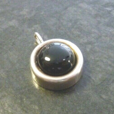 Mini Silberanhänger Onyx rund