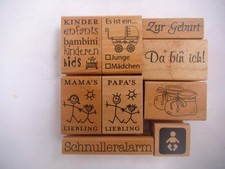 9 X RICO DESIGN u.a. Stempel Geburt Baby Mamas Papas Junge Mädchen