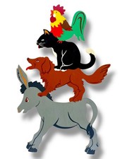 1960er Märchen-Holzbild von