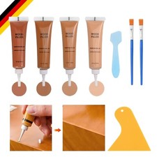 BUDOCI Holzmöbel-Reparaturset, Laminat Parkett Reparatur, 4 Farben Holzspacht...
