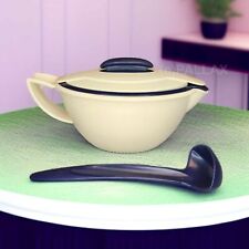 TUPPERWARE C130 THERMO-DUO THERMO-SAUCIERE MIT SOSSENLÖFFEL INDIGO WEISS