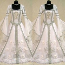 Viktorianisches Schwarzweiss-Hochzeitskleid Gotisches Puffärmel Organza Country