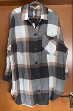 Maxiblue  lg. Flanellbluse Gr.50/52  kariert beige/braun