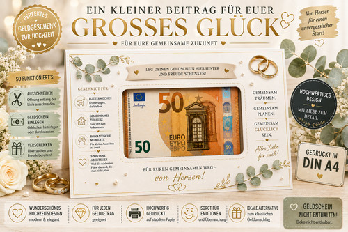 Hochzeit geldgeschenk din - din, a4