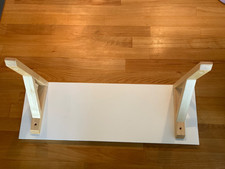 IKEA BURBULT / SANDSHULT Wandregal weiß/Espe 59 x20 cm