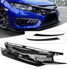 Mesh-Fronthaube Kühlergrill Grill Fit Honda Civic 10. Gen FK8 Type-R Style 16-19