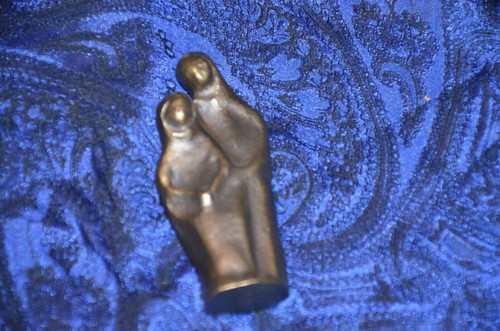 Bronze figur mutter kind - bronze,
