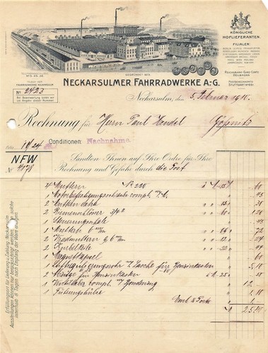 Alte rechnung neckarsulmer - alte,