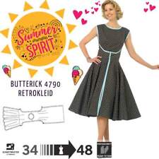 Schnittmuster 50er Jahre Retrokleid ca1952 einteiliges Sommerkleid 34-40/42-48