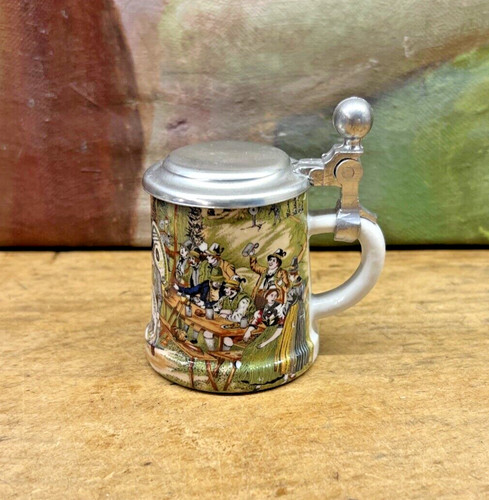 Miniatur bierstein zinndeckel - miniatur,