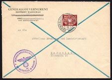 Generalgouvernement 1942 ,Dienstbrief von Sochaczew nach Warschau