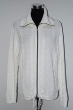 PUBLIC Damen Strickjacke mit RV weiß 100% Baumwolle Gr 44 Top Zustand