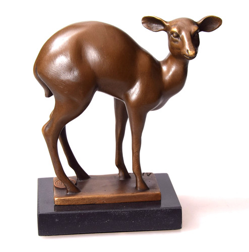 Bronzefigur rehkalb kitz - kitz, reh