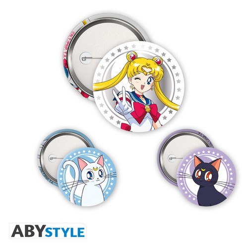 Sailor moon button 3er set - moon,
