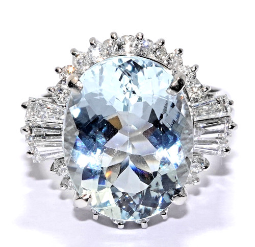 Ring platin aquamarin 10ct - platin,