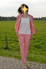 comma, Hosenanzug, 2 teilig, Hose und Blazer,  Damen Gr. 36, koralle / rosa