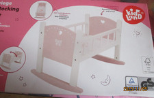 süsse puppen wiege bett weiß rosa  49x34,5x35 cm ab 3 jahre neu