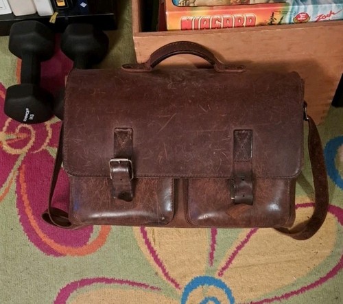 Leder-Schultasche