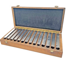 Parallelunterlagen Satz 14 Paar | 10x14–10x50 mm | Länge 120 mm | im Holzkasten