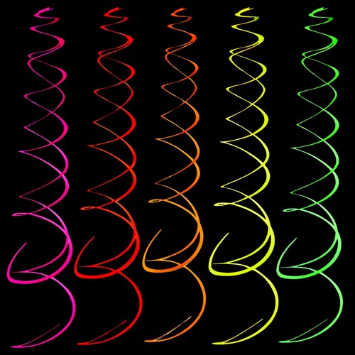 Neon spiral luftschlangen - neon,