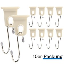 10x set weiß markise haken - set,