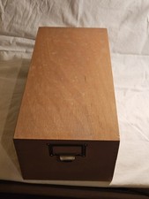 Karteikasten, Holz 38 x 18.5 x 13,5 mit Kippdeckel