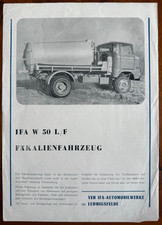 DDR-Prospekt FÄKALIENFAHRZEUG Typ IFA W 50 L/F VEB IFA Ludwigsfelde LKW brochure