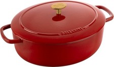 BALLARINI Bellamonte Bräter 29 cm – Ovaler Gusseisen-Schmortopf, 4,5 l, Rot, ema